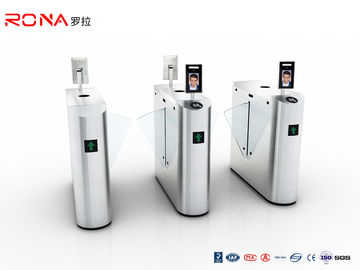 12VDC SUS 304 ফ্ল্যাপ ব্যারিয়ার গেট টার্নস্টাইল R485 R232 ফেস রিকগনিশন সহ